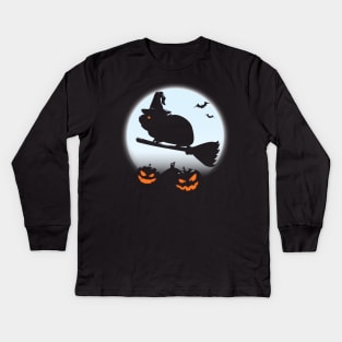 Halloween Guinea Pig Witch Kids Long Sleeve T-Shirt